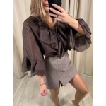 Koszula Ava, czekoladowa