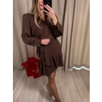 Sukienka kopertowa Celeste, czekoladowa