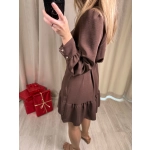 Sukienka kopertowa Celeste, czekoladowa