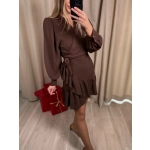 Sukienka kopertowa Celeste, czekoladowa