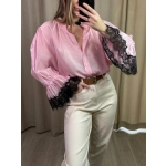 Koszula Flora, pudrowy róż