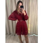 Koronkowa sukienka, bordowa