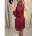 Koronkowa sukienka, bordowa
