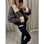 Kurtka Kożuch, czekoladowy