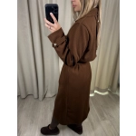 Płaszcz w jodełkę II, czekoladowy