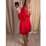 Sukienka z kopertowym dekoltem, czerwona