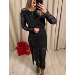 Sukienka koronkowa z podszewką II, czarna