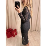 Sukienka koronkowa z podszewką II, czarna