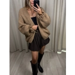 Sweter Kardigan, camelowy