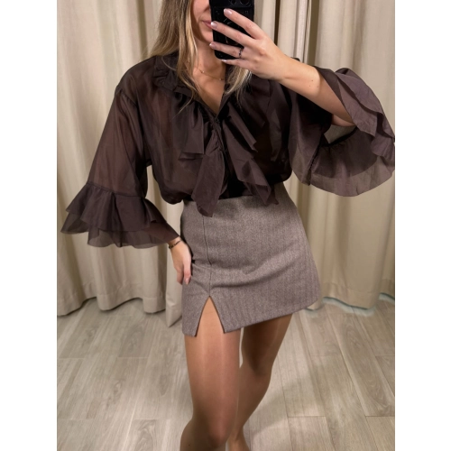 Koszula Ava, czekoladowa