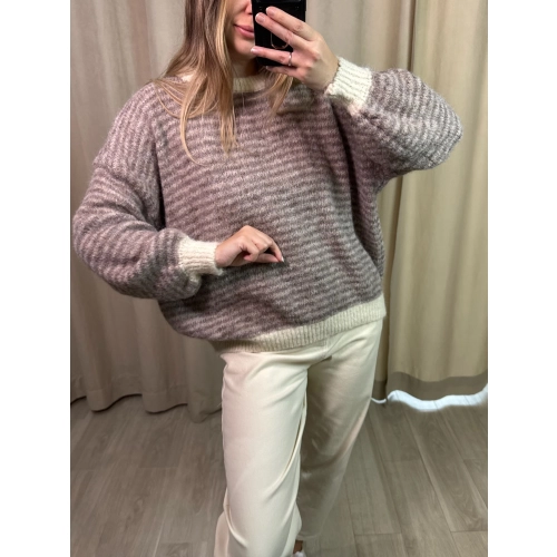 Sweter Elio, taupe-cappuccino