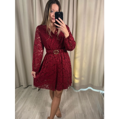 Koronkowa sukienka, bordowa