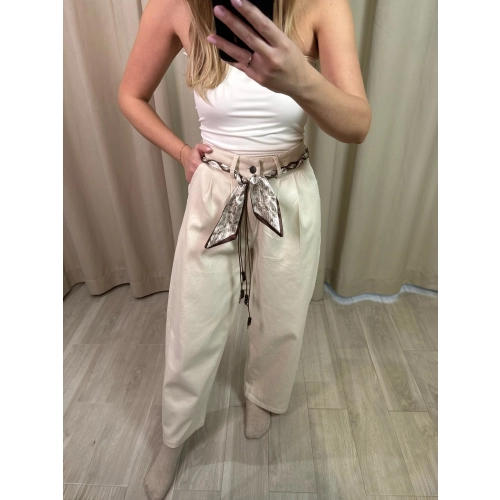 Spodnie Nastro, kremowe