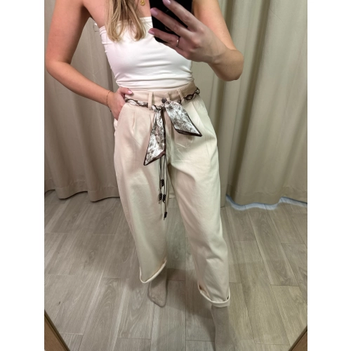 Spodnie Nastro, kremowe