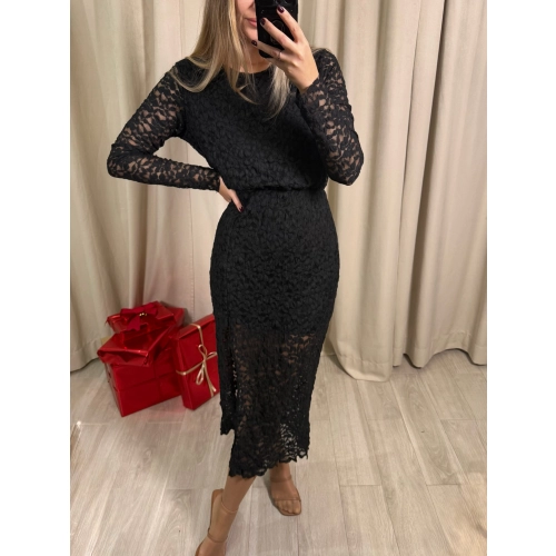 Sukienka koronkowa z podszewką II, czarna