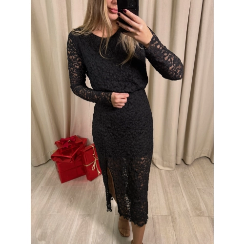 Sukienka koronkowa z podszewką II, czarna