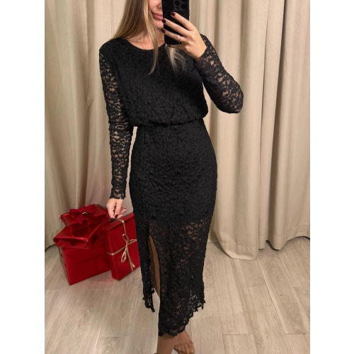 Sukienka koronkowa z podszewką II, czarna