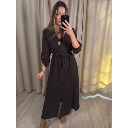 Szmizjerka MIDI z broszkami, czekoladowa