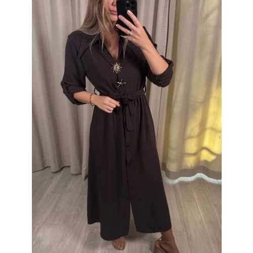 Szmizjerka MIDI z broszkami, czekoladowa