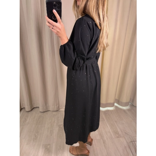 Sukienka MIDI z drobinkami, czarna