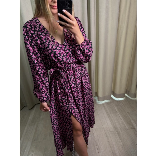 Sukienka "Prywatka", różowe kwiatki